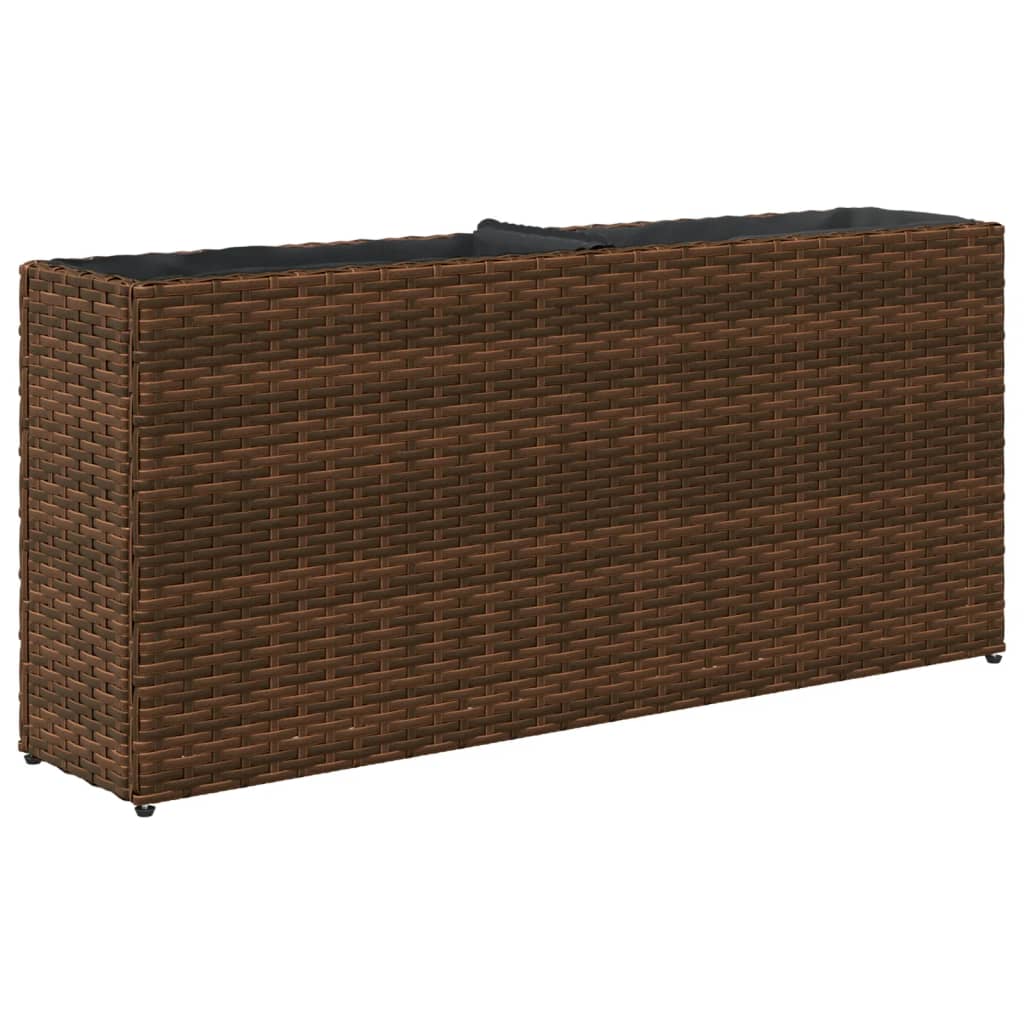 Vrtna sadilica s 2 posude smeđa 90 x 20 x 40 cm od poliratana