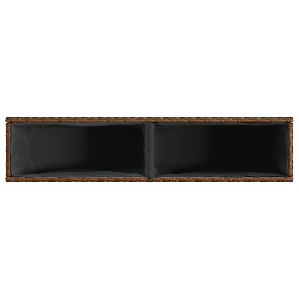 Vrtna sadilica s 2 posude smeđa 90 x 20 x 40 cm od poliratana