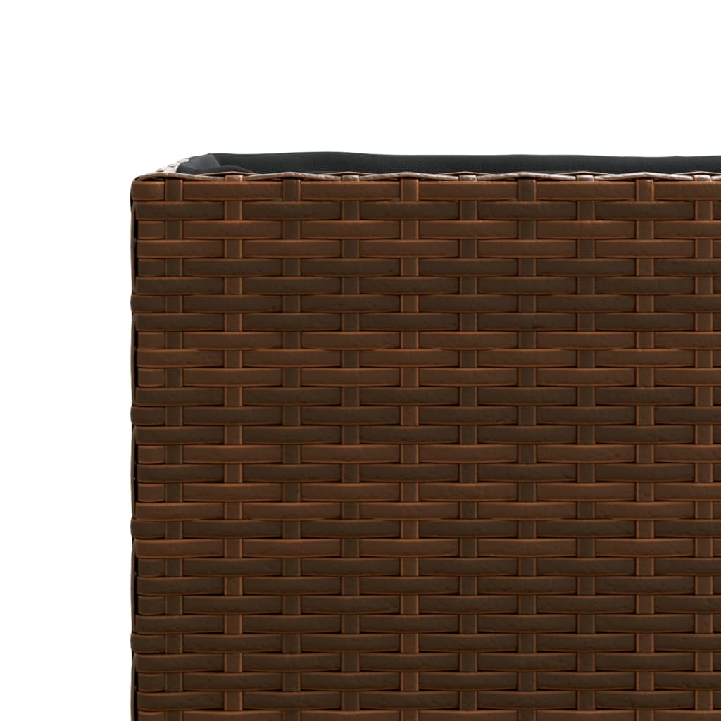 Vrtna sadilica s 2 posude smeđa 90 x 20 x 40 cm od poliratana