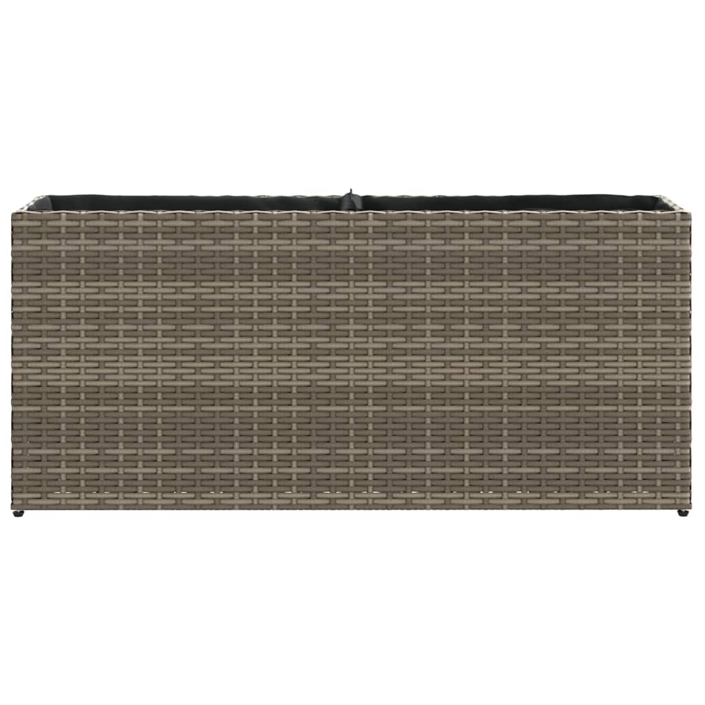 Vrtna sadilica s 2 posude siva 90 x 20 x 40 cm od poliratana