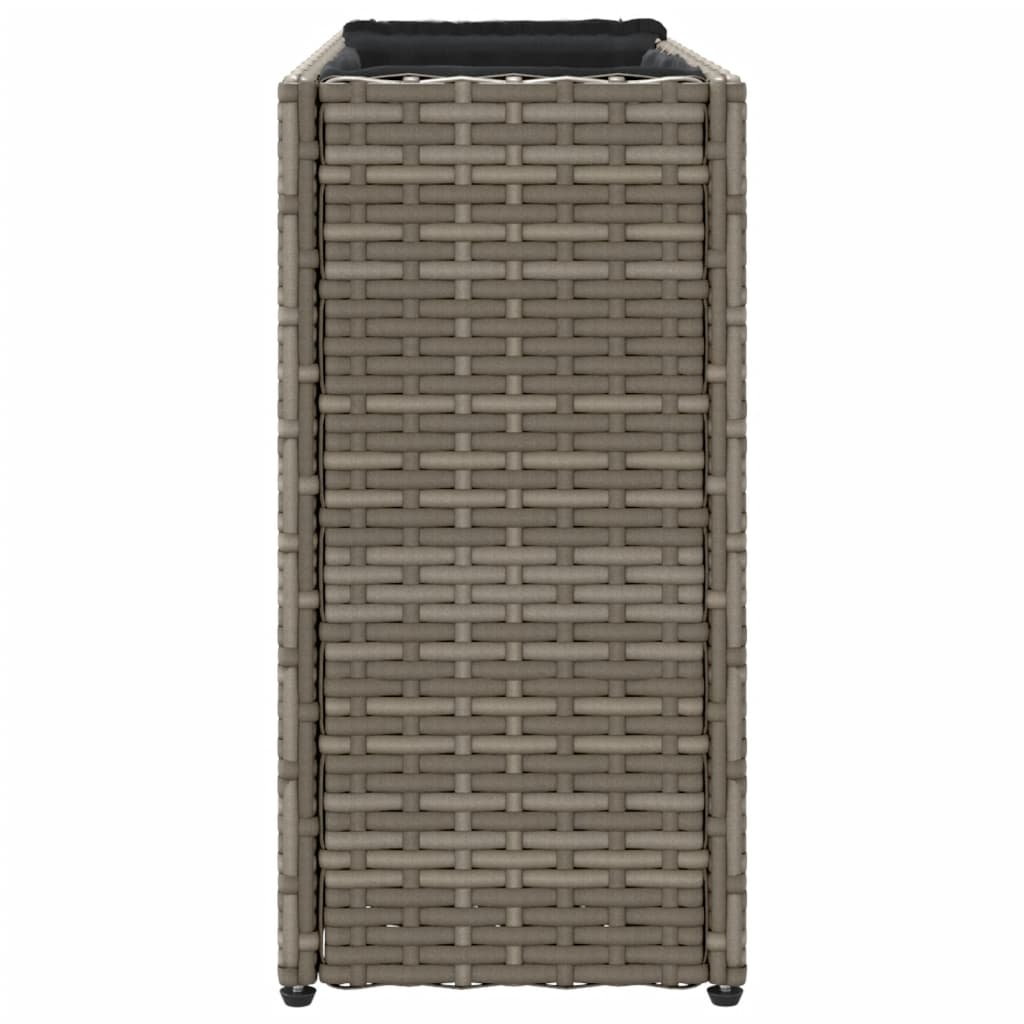 Vrtna sadilica s 2 posude siva 90 x 20 x 40 cm od poliratana