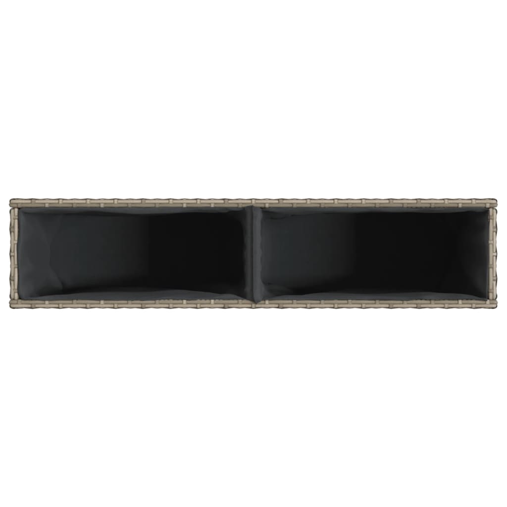 Vrtna sadilica s 2 posude siva 90 x 20 x 40 cm od poliratana