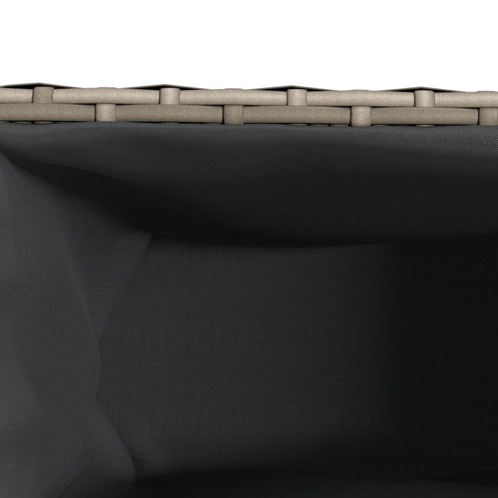 Vrtna sadilica s 2 posude siva 90 x 20 x 40 cm od poliratana