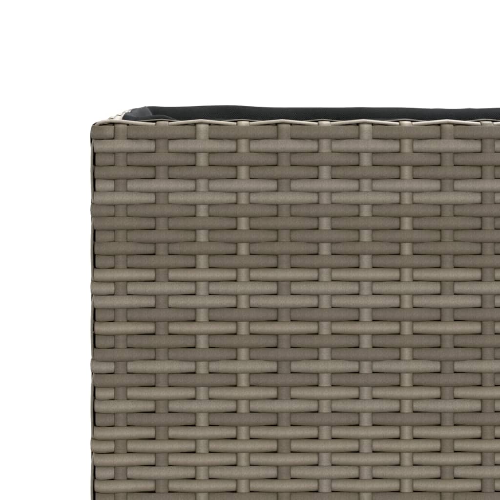 Vrtna sadilica s 2 posude siva 90 x 20 x 40 cm od poliratana