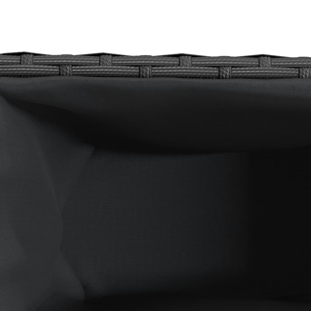 Vrtna sadilica s 3 posude crna 105 x 30 x 32 cm od poliratana