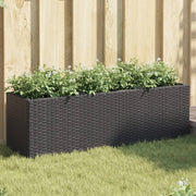 Vrtna sadilica s 3 posude crna 105 x 30 x 32 cm od poliratana