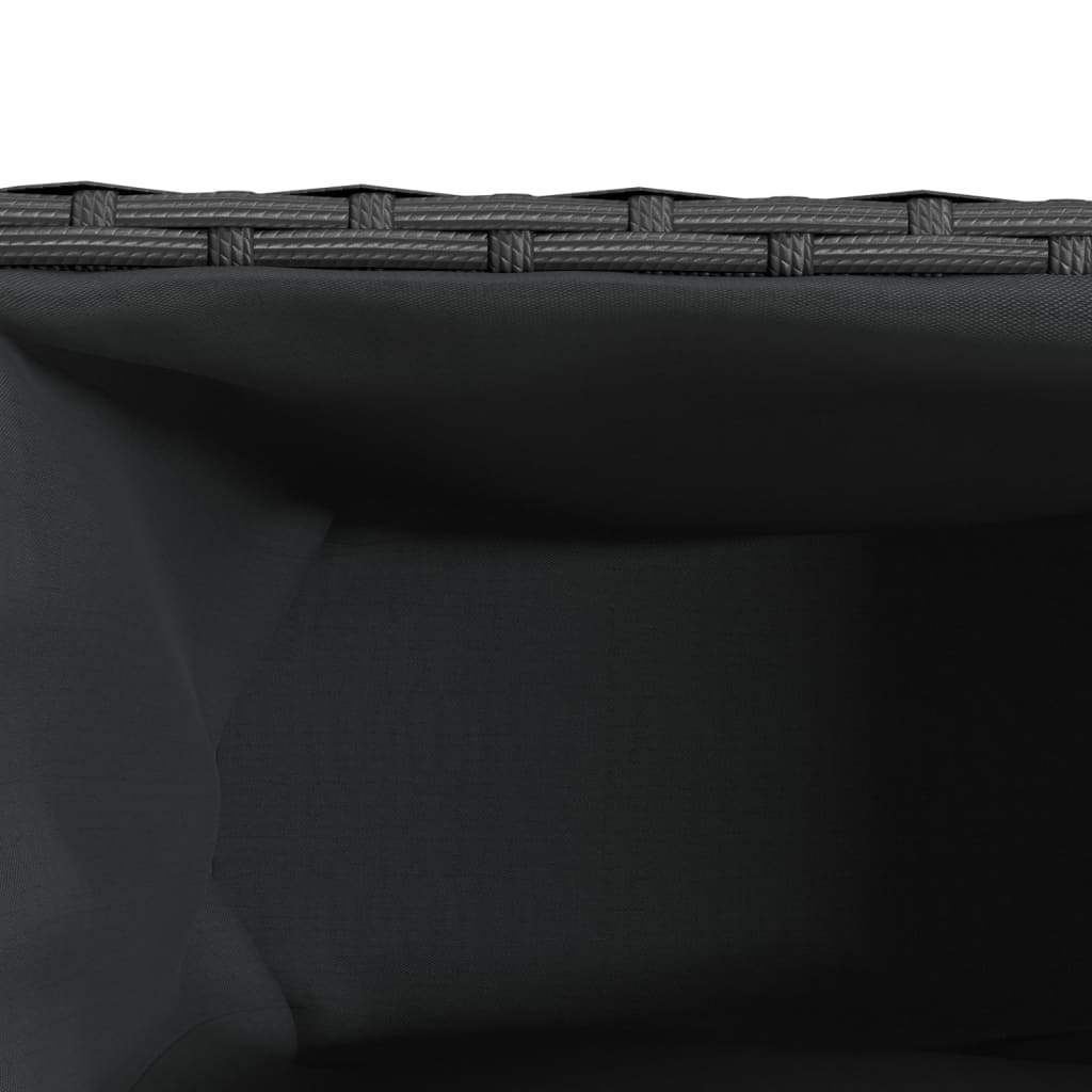 Vrtna sadilica s kotačima 3 posude crna 107x32x38 cm poliratan