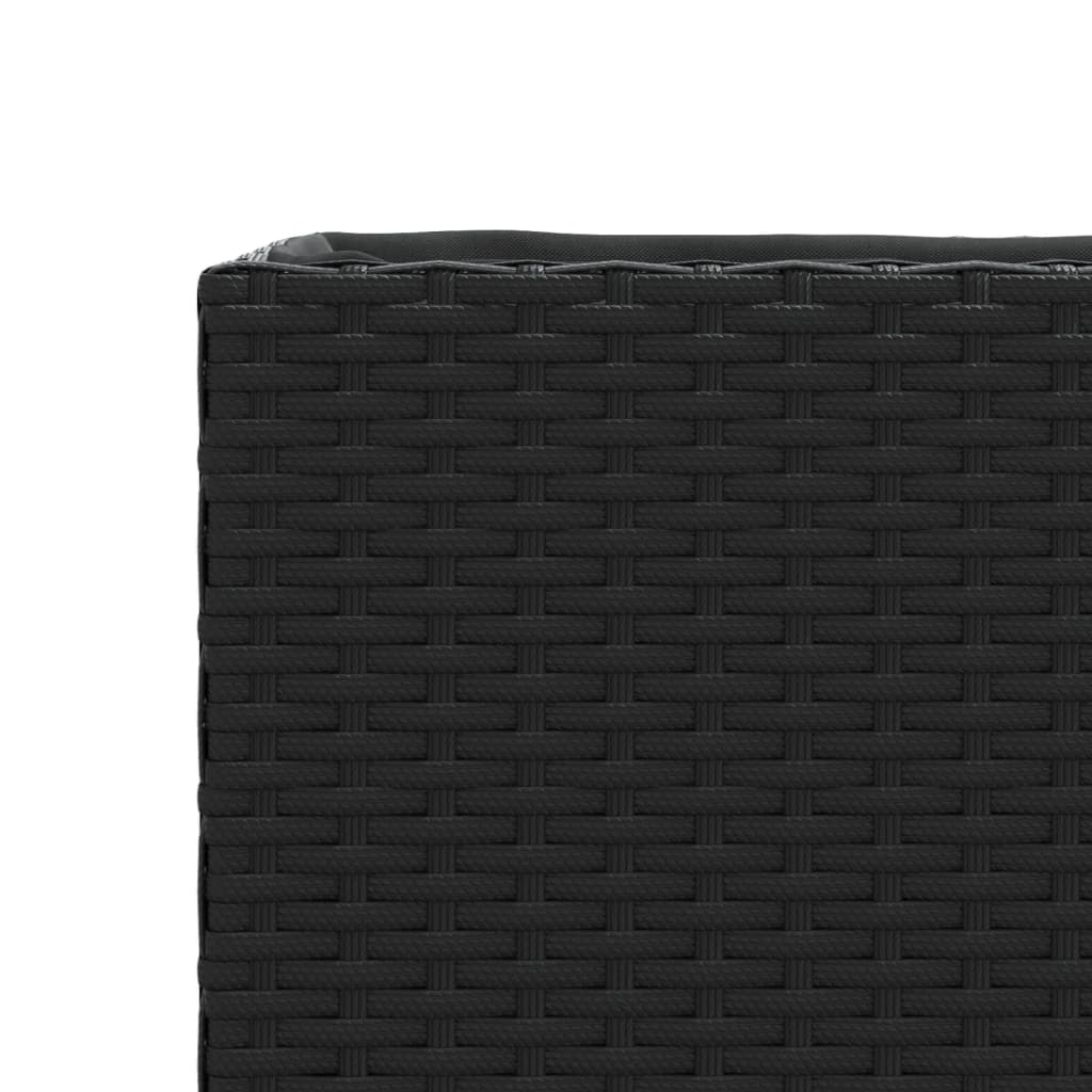 Vrtna sadilica s kotačima 3 posude crna 107x32x38 cm poliratan