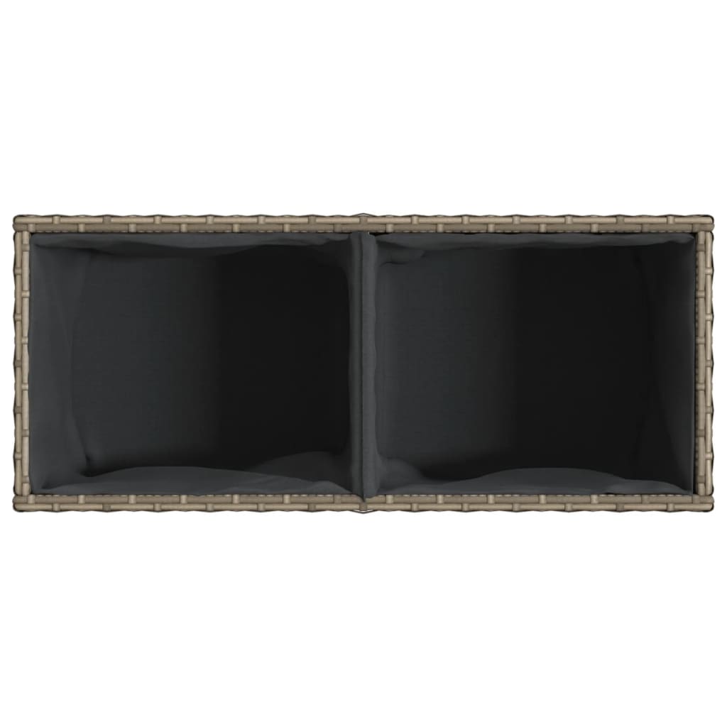 Vrtna sadilica s 2 posude siva 72 x 30 x 32 cm od poliratana