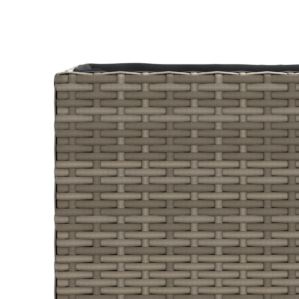 Vrtna sadilica s 2 posude siva 72 x 30 x 32 cm od poliratana