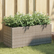 Vrtna sadilica s 2 posude siva 72 x 30 x 32 cm od poliratana