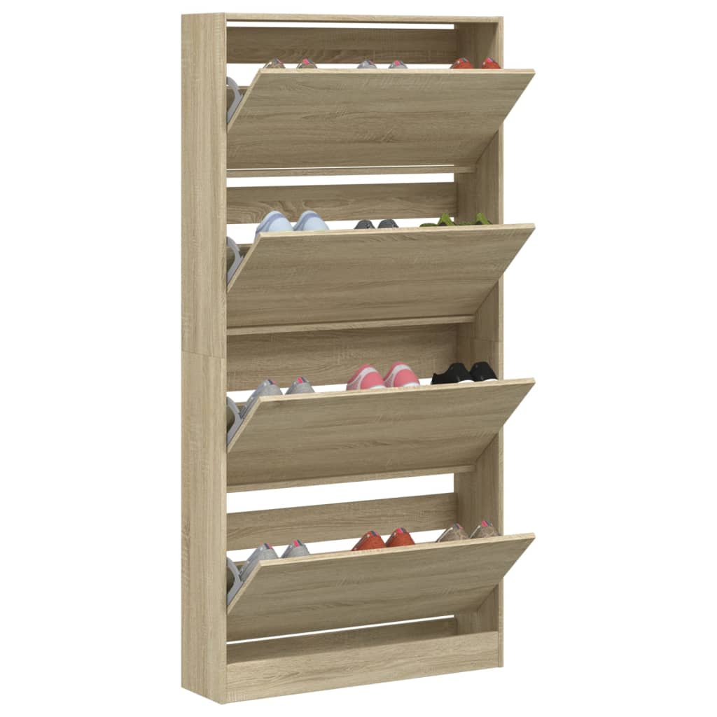 Ormarić za cipele s 4 ladice boja hrasta 80 x 21 x 163,5 cm