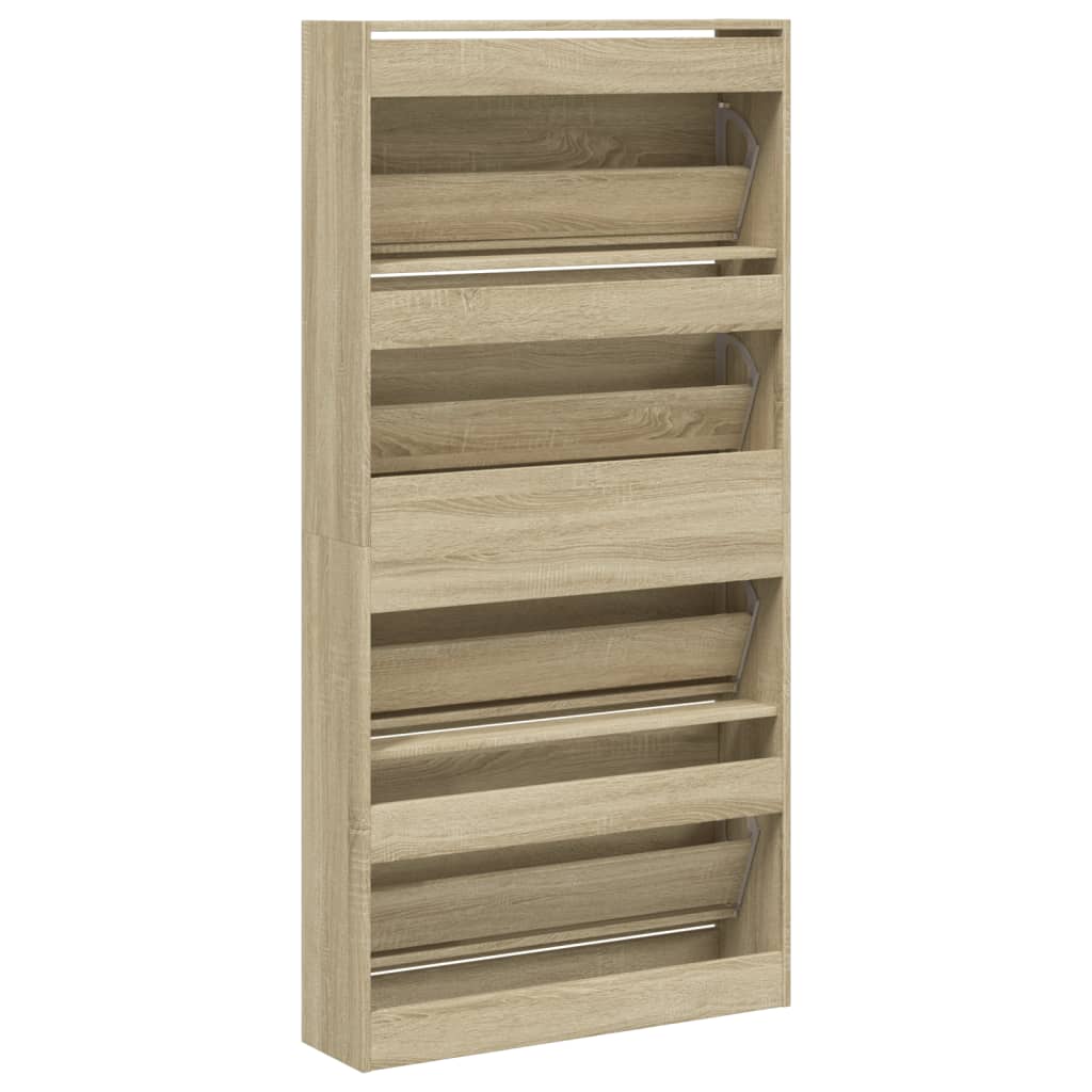 Ormarić za cipele s 4 ladice boja hrasta 80 x 21 x 163,5 cm