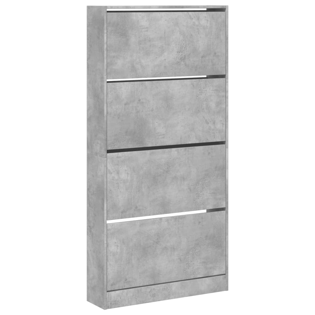 Ormarić za cipele s 4 ladice siva boja betona 80x21x163,5 cm