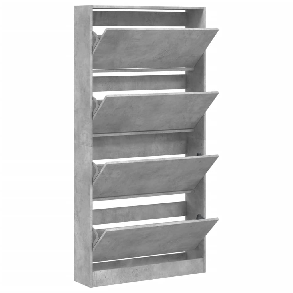 Ormarić za cipele s 4 ladice siva boja betona 80x21x163,5 cm