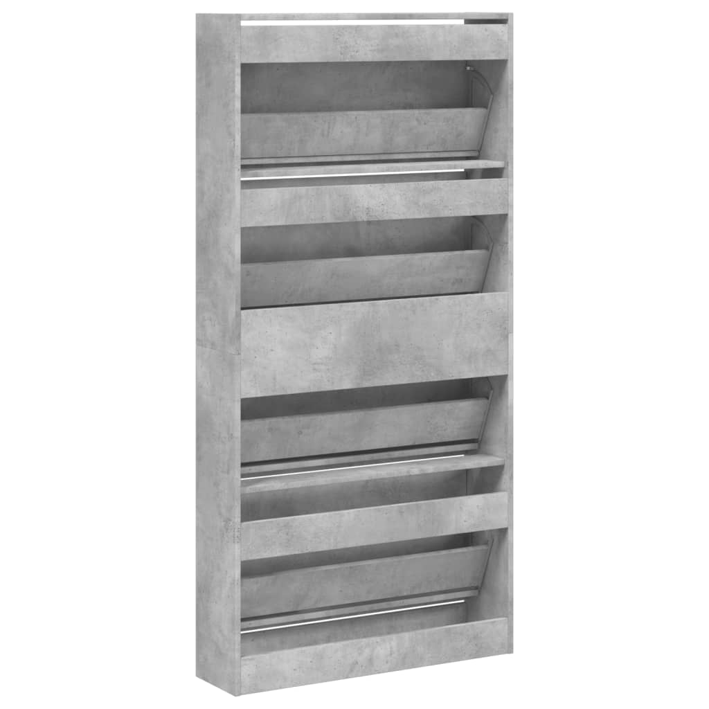 Ormarić za cipele s 4 ladice siva boja betona 80x21x163,5 cm
