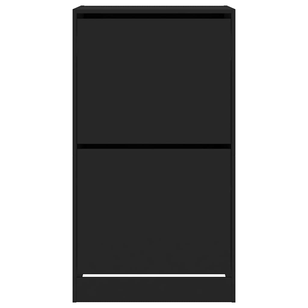 Ormarić za cipele s 2 preklopne ladice crni 60 x 42 x 108 cm