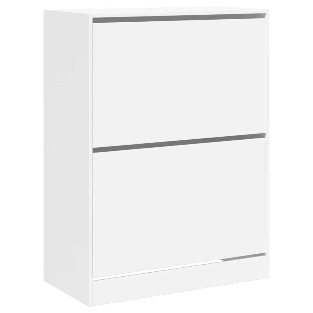 Ormarić za cipele s 2 preklopne ladice bijeli 80x42x108 cm