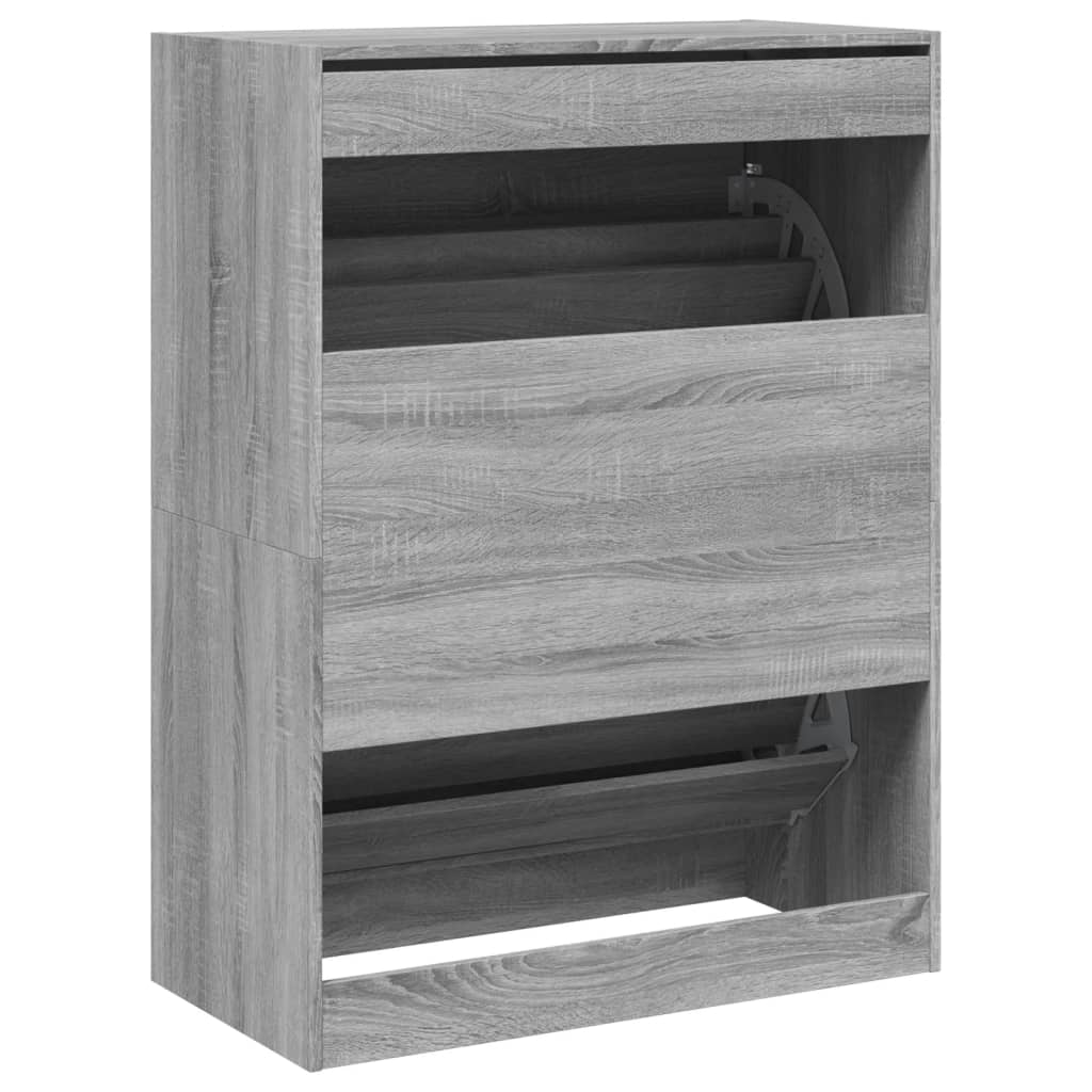 Ormarić za cipele s 2 preklopne ladice boja hrasta 80x42x108 cm