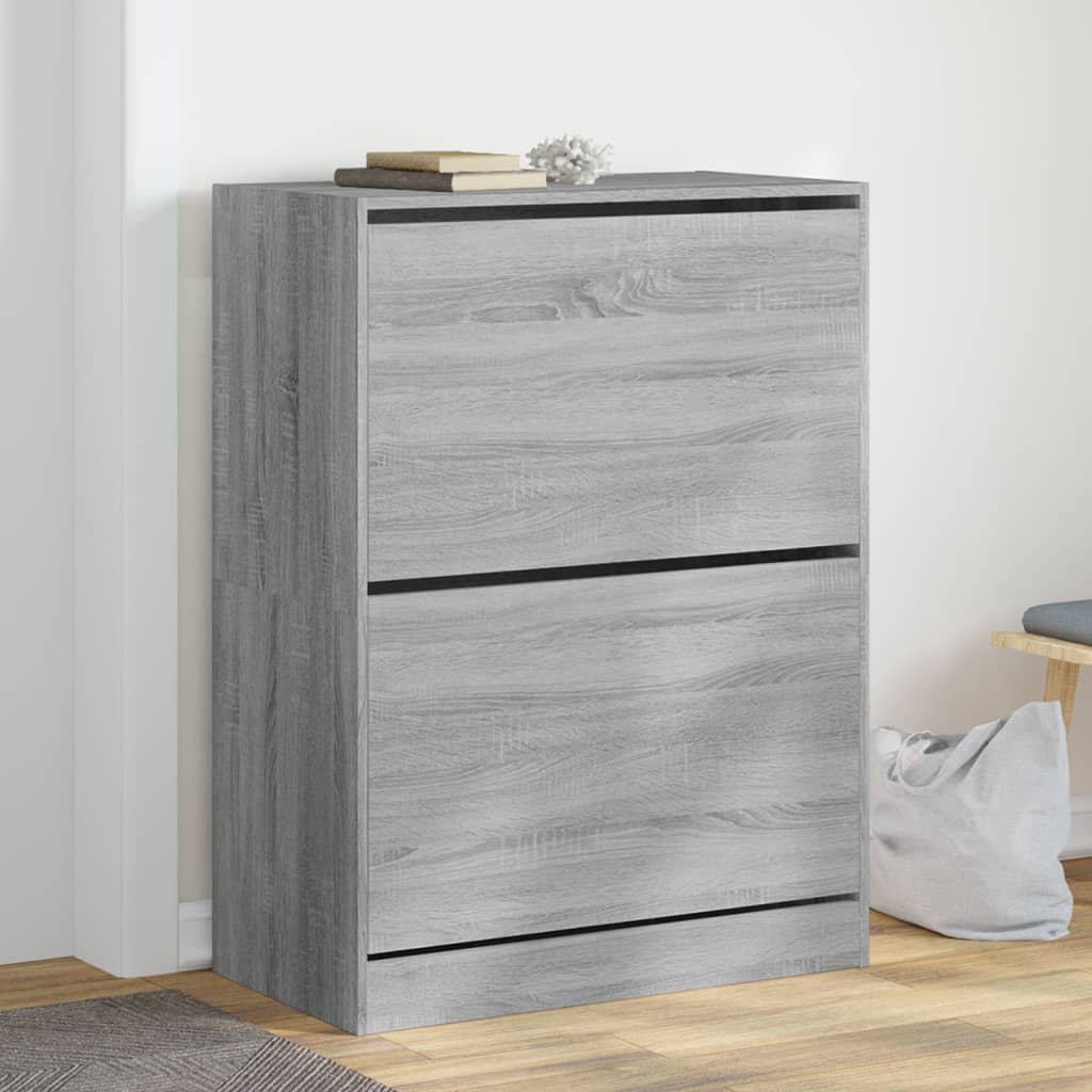 Ormarić za cipele s 2 preklopne ladice boja hrasta 80x42x108 cm
