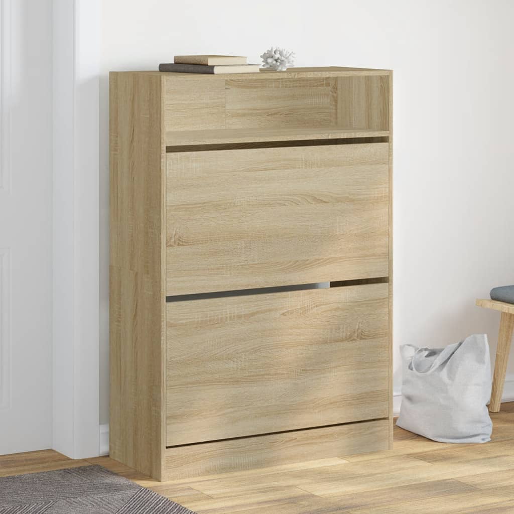 Ormarić za cipele s 2 ladice boja hrasta 80 x 34 x 116 cm