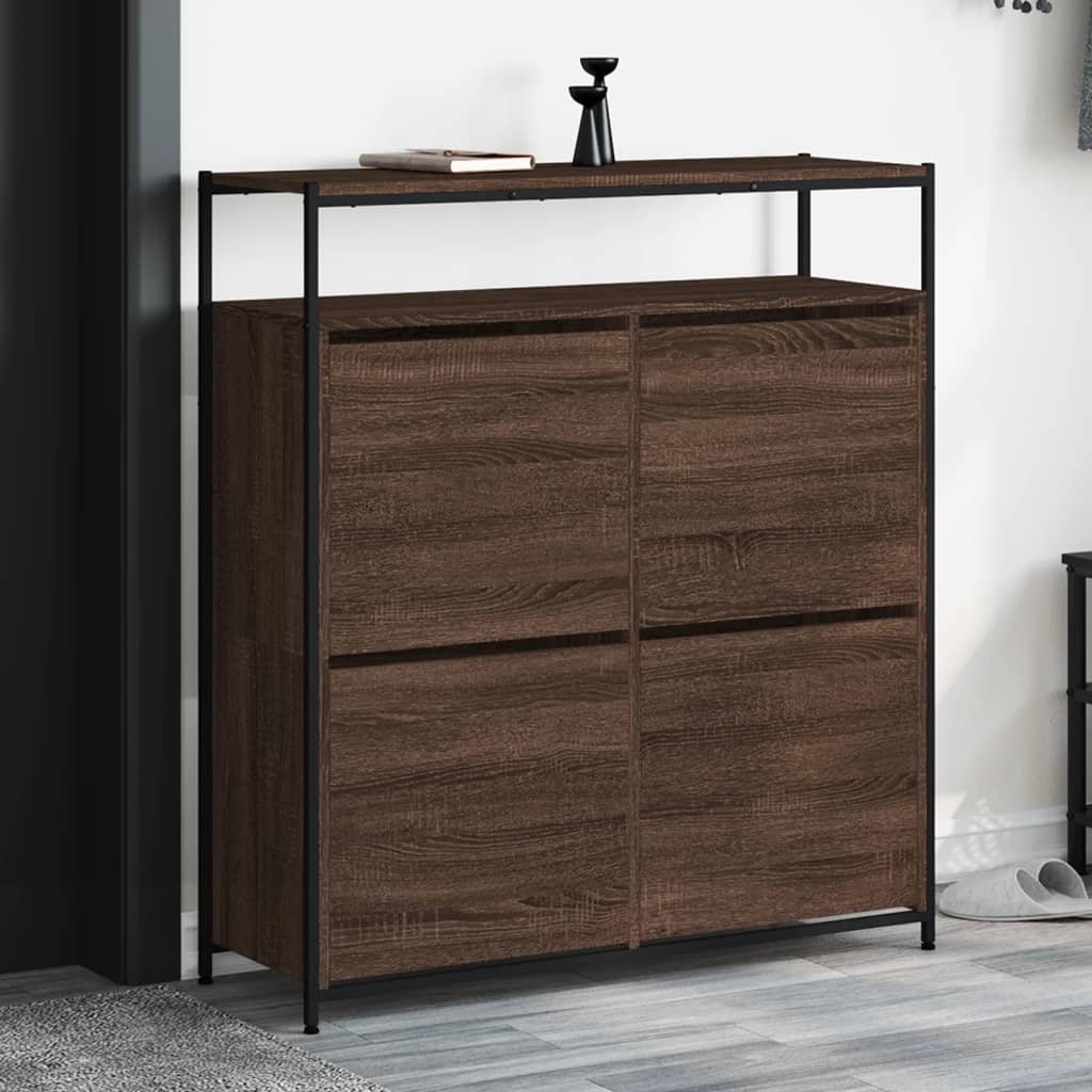 Ormarić za cipele s 4 ladice smeđa boja hrasta 100x34x112 cm