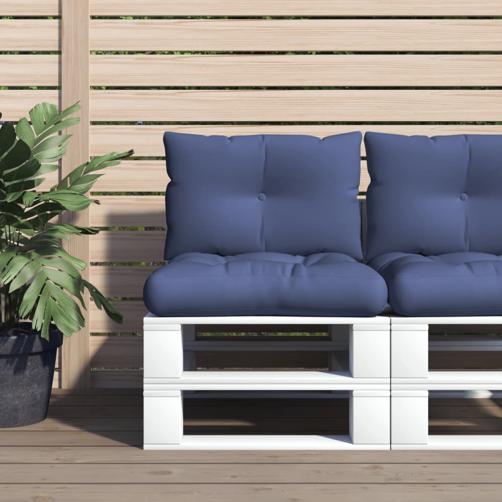 Set jastuka za palete modri 60 x 38 x 13 cm od tkanine