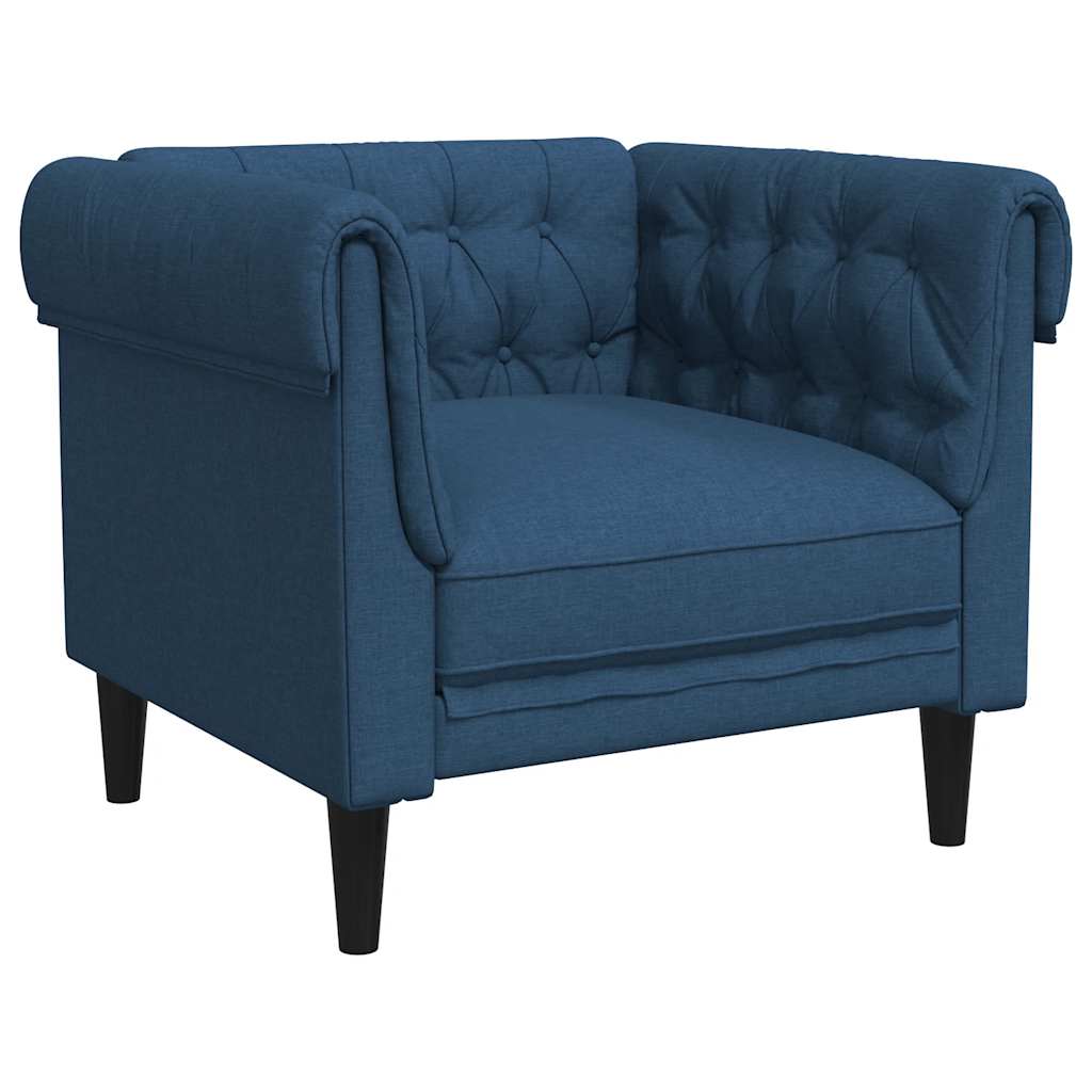 Fotelja Chesterfield plava od tkanine