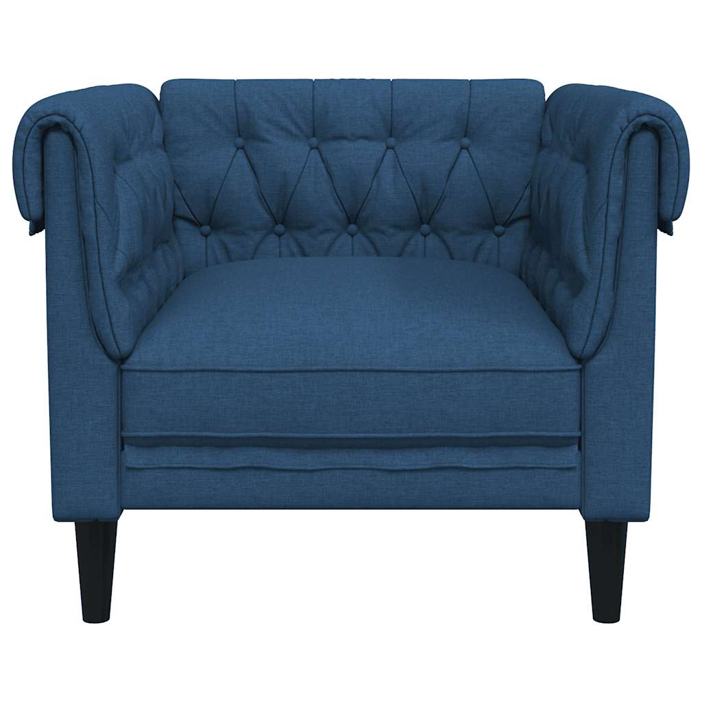 Fotelja Chesterfield plava od tkanine
