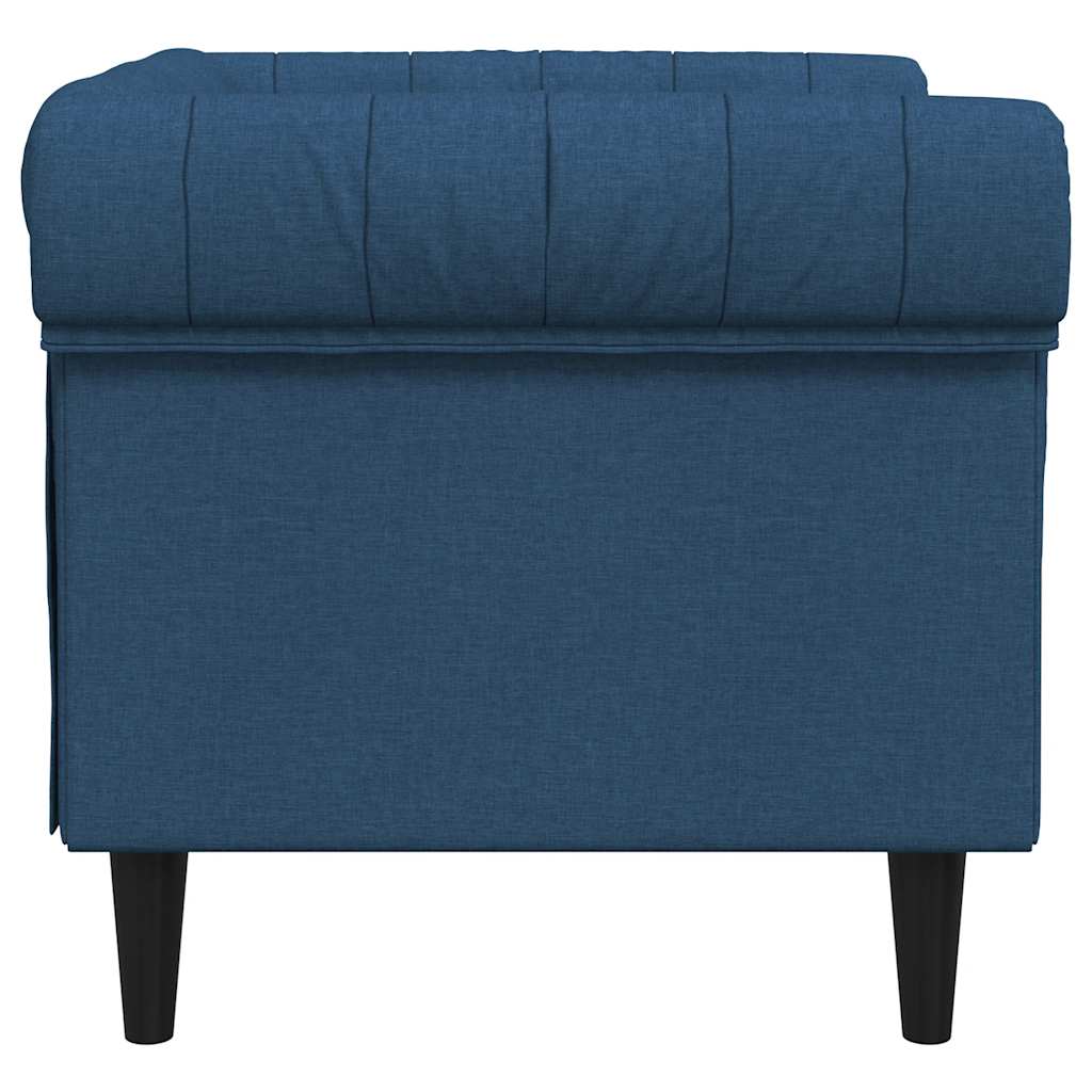 Fotelja Chesterfield plava od tkanine