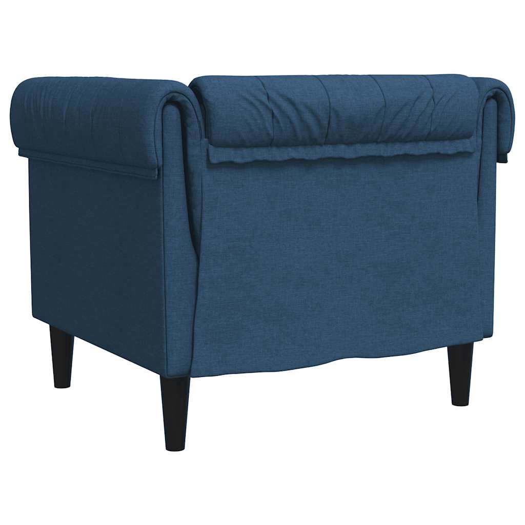 Fotelja Chesterfield plava od tkanine