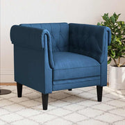 Fotelja Chesterfield plava od tkanine