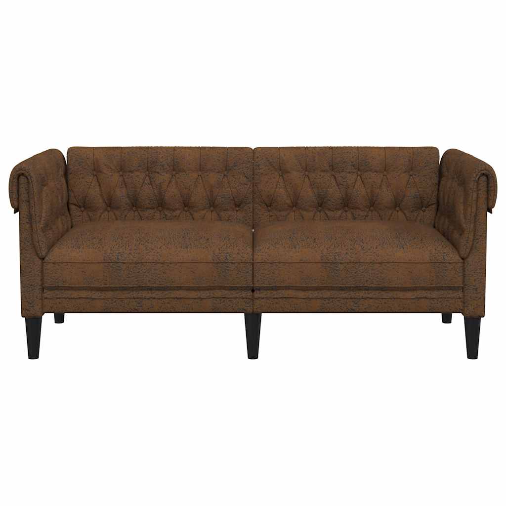 Dvosjed Chesterfield smeđi od tkanine