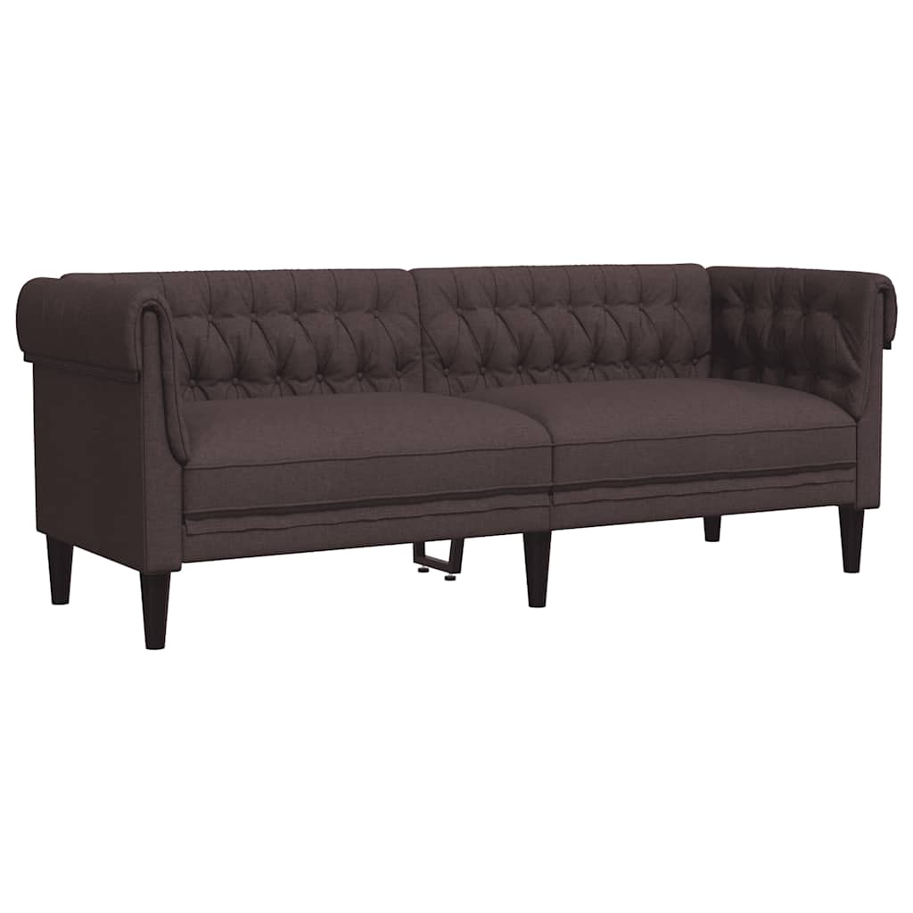 Trosjed Chesterfield tamnosmeđi od tkanine