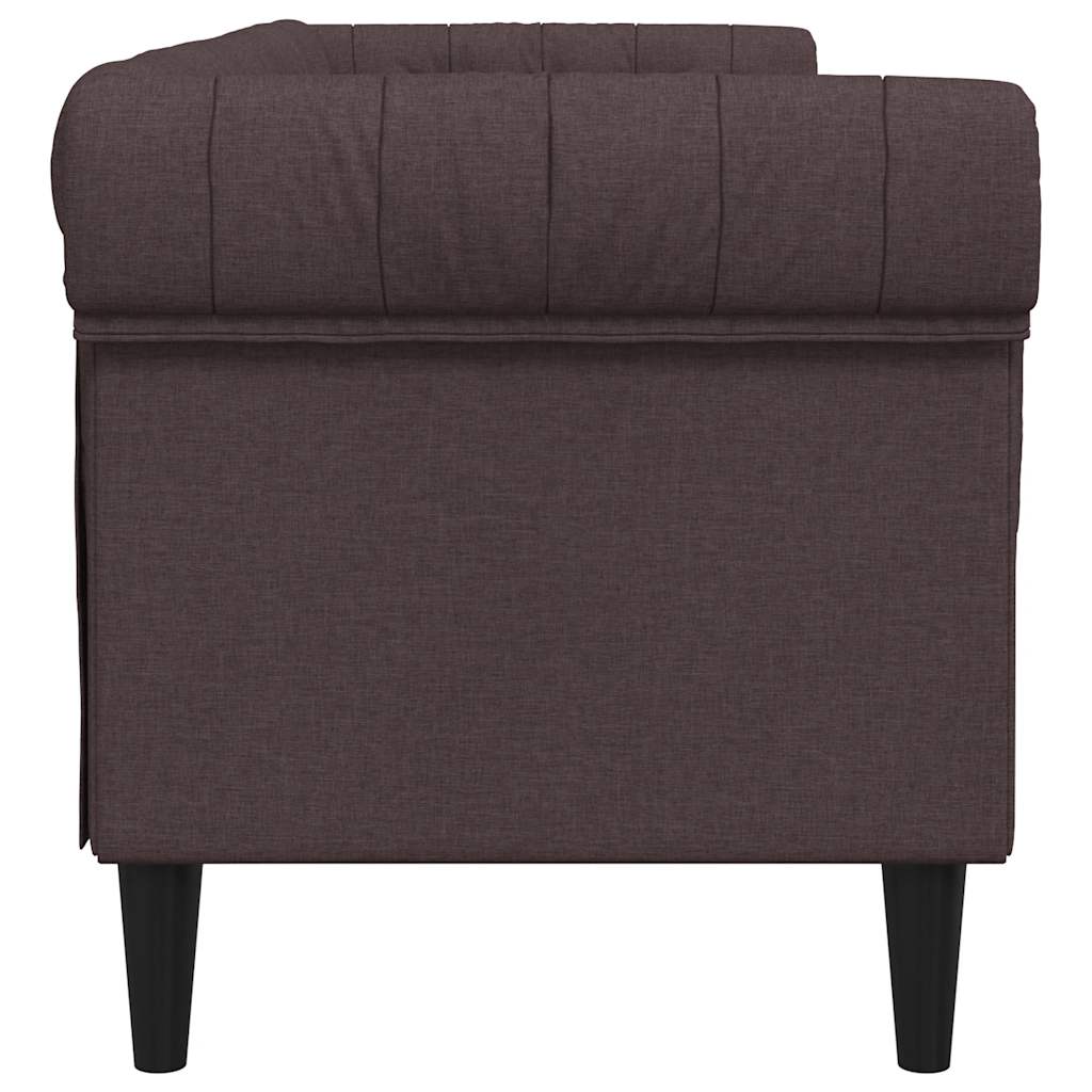 Trosjed Chesterfield tamnosmeđi od tkanine