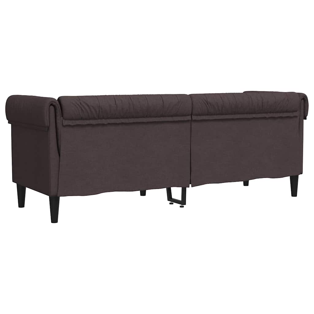 Trosjed Chesterfield tamnosmeđi od tkanine