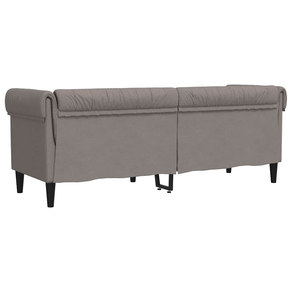 Trosjed Chesterfield smeđesivi od tkanine