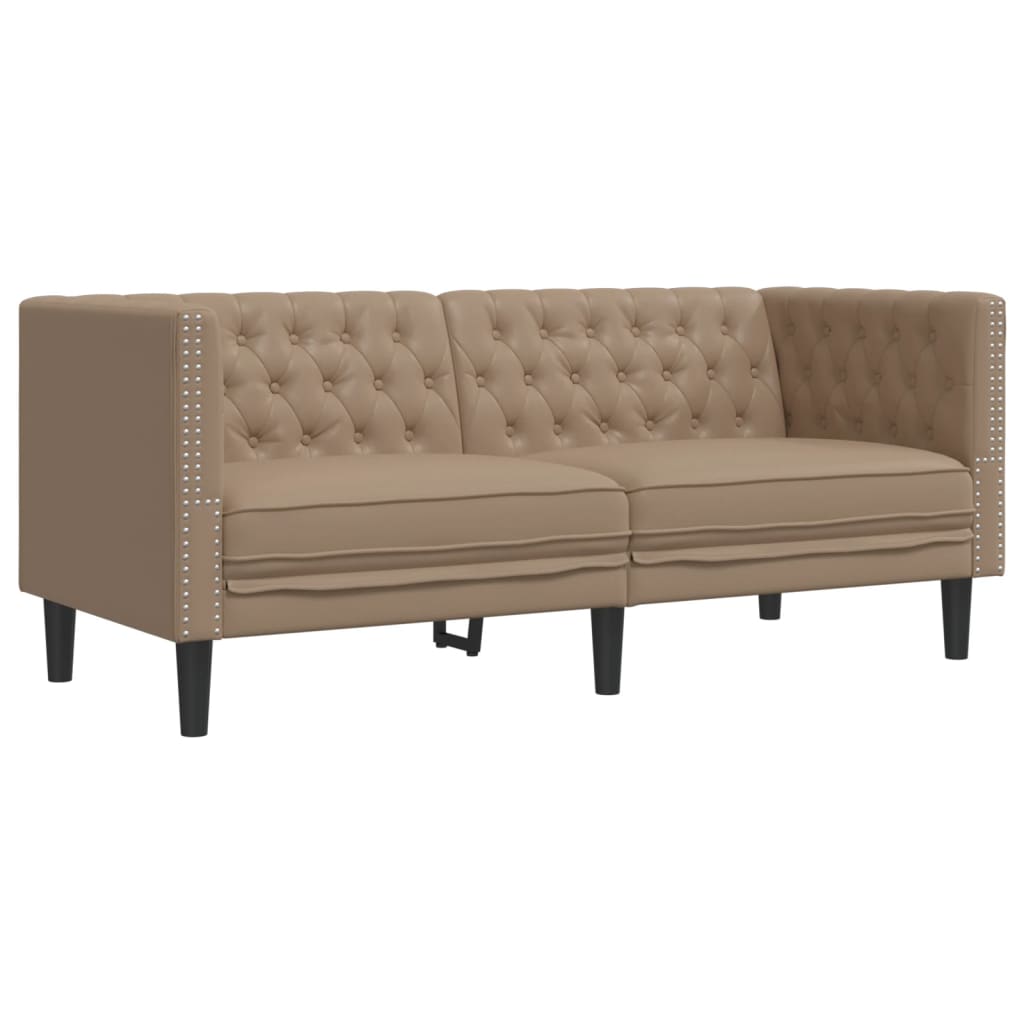 Fotelja Chesterfield 2-sjed Cappuccino umjetna koža
