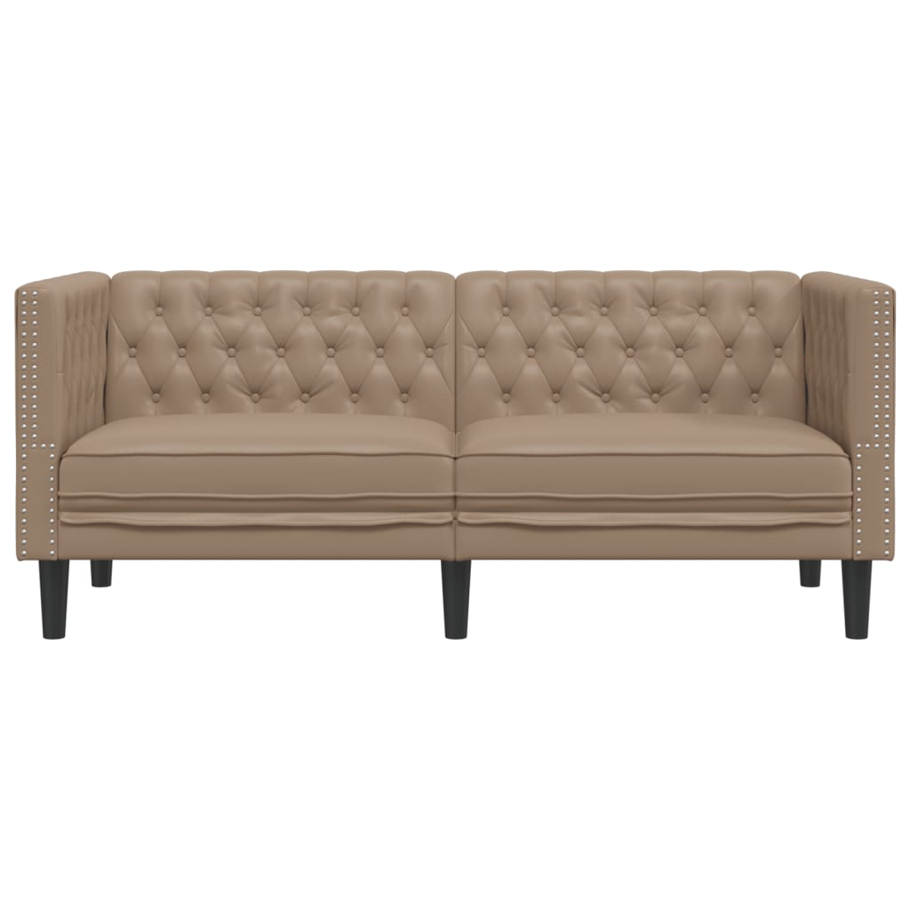 Fotelja Chesterfield 2-sjed Cappuccino umjetna koža