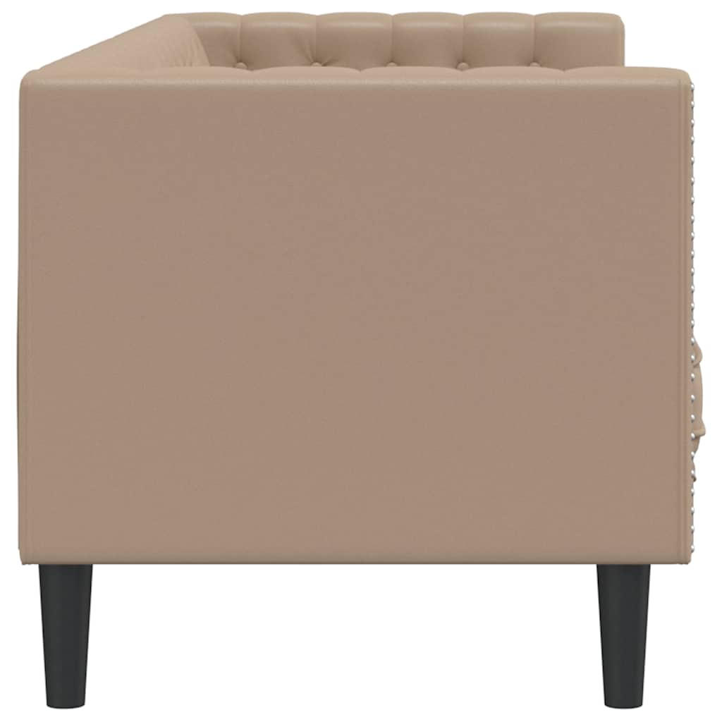 Chesterfield sofa za 3 osobe, cappuccino, umjetna koža