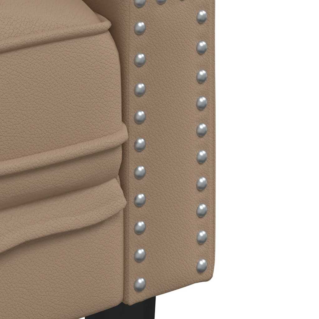 Chesterfield sofa za 3 osobe, cappuccino, umjetna koža