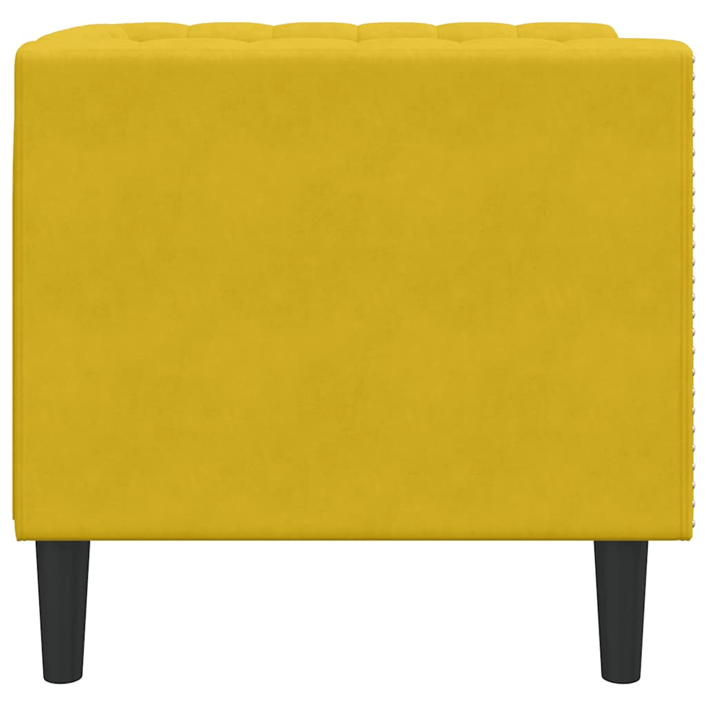Chesterfield sofa fotelja žuti baršun