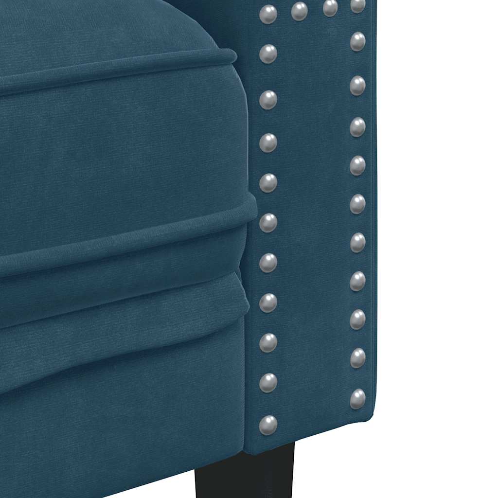 Chesterfield sofa s jastucima za 2 osobe, plavi baršun