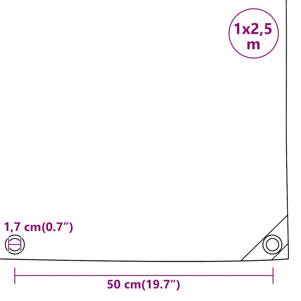 Cerada siva 1 x 2,5 m 650 g/m²