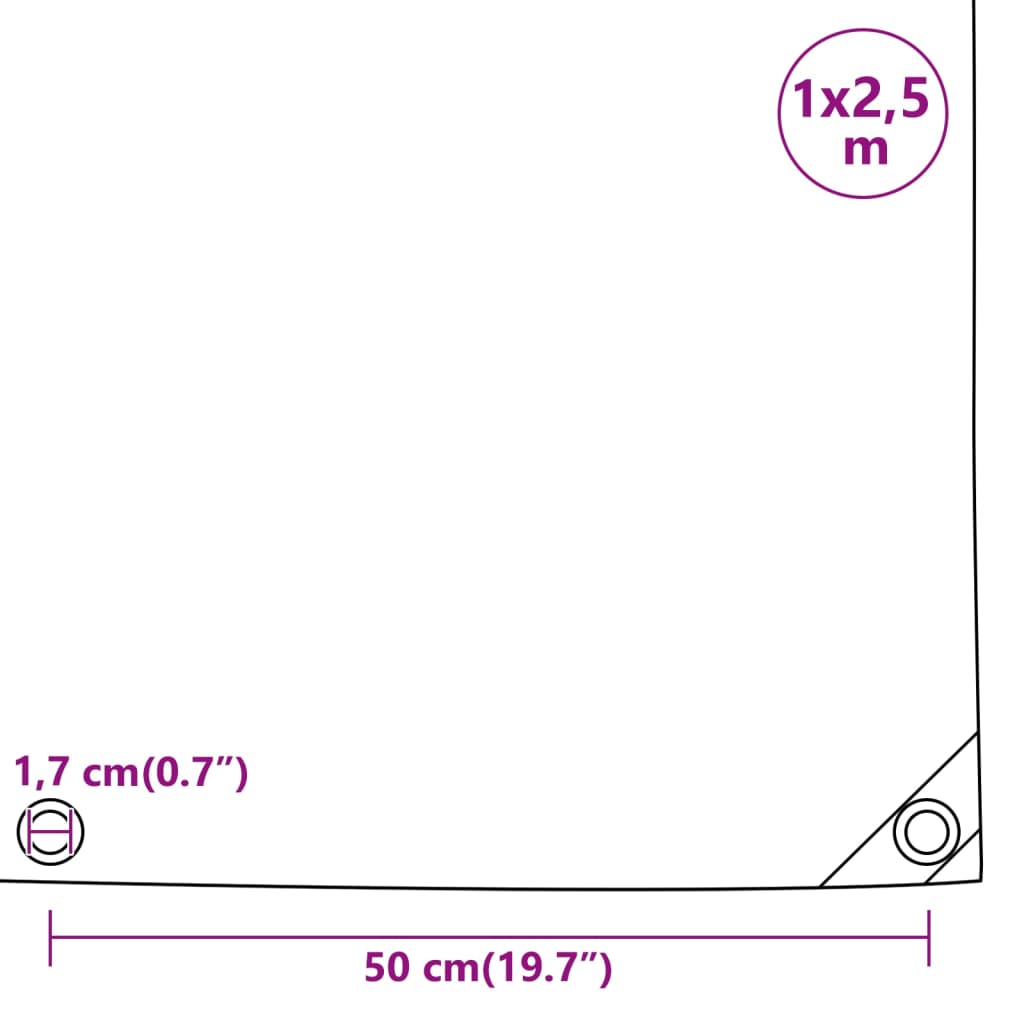 Cerada zelena 1 x 2,5 m 650 g/m²