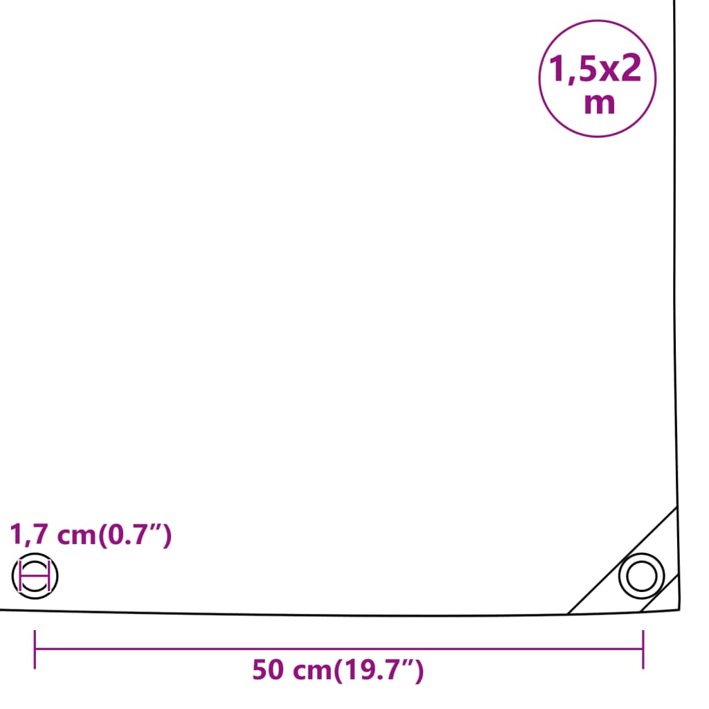 Cerada bijela 1,5x2 m 650 g/m²