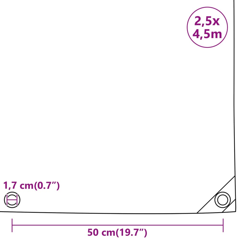 Cerada bijela 2,5 x 4,5 m 650 g/m²