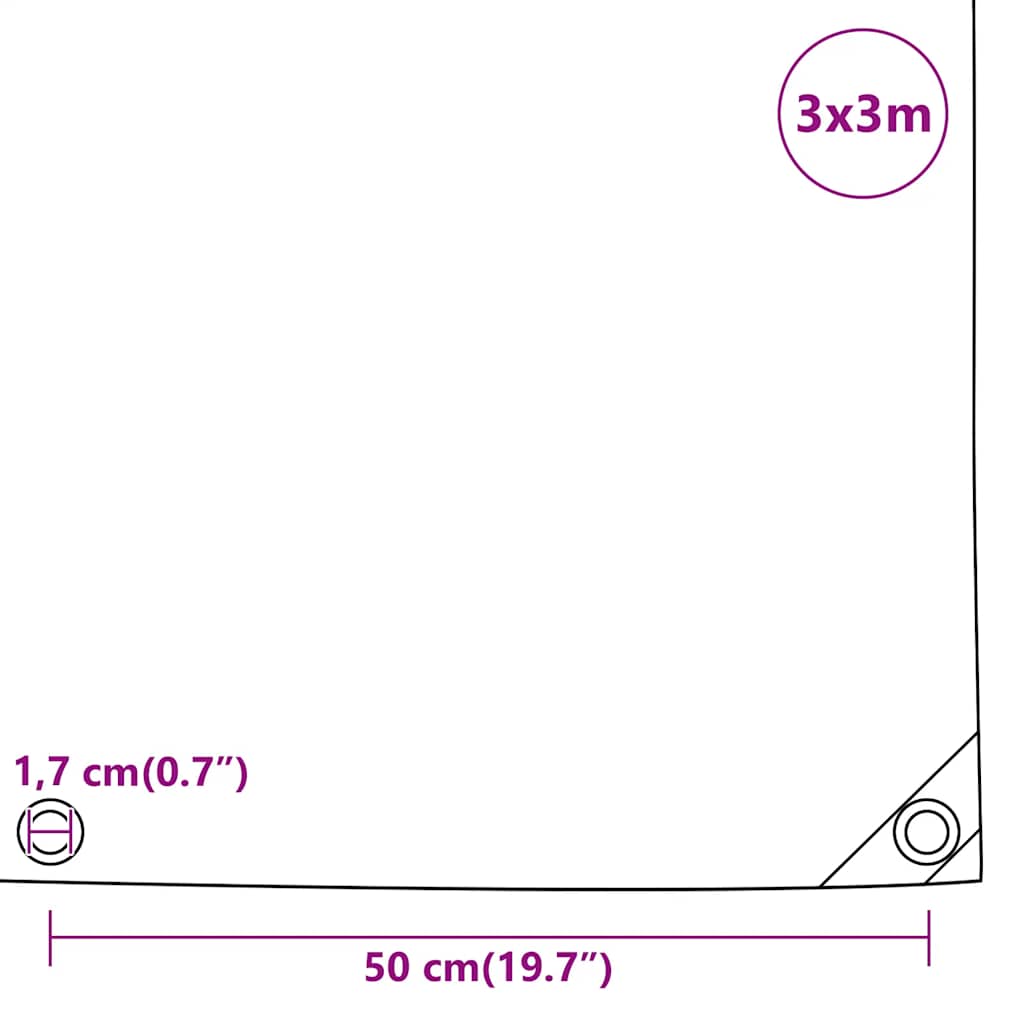 Cerada antracit 3x3 m 650 g/m²