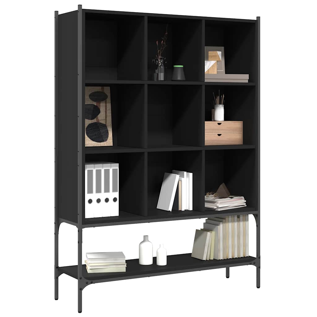 Regal za knjige crni 102 x 30 x 141,5 cm od konstruiranog drva