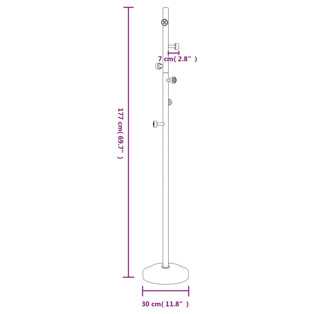 Stalak za kapute crni 177 cm od željeza obloženog prahom